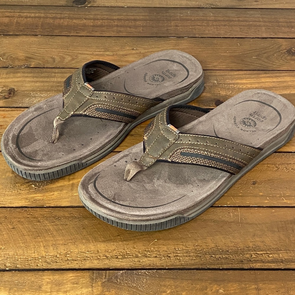 Earth Spirit Mens Brown Gelron Cushion Flip Flop Sandals MNES21ER005 Size 13